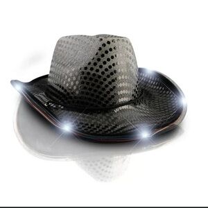 Black LED Light Up Cowboy Hat